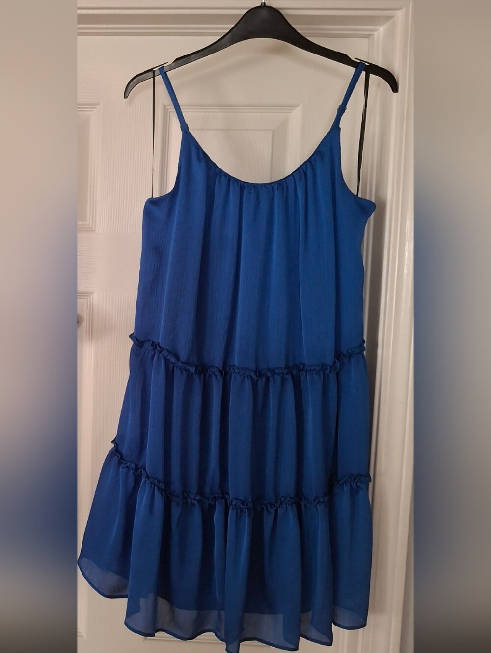 Trina Turk | Dresses | Trina Turk Havsa Royal Blue Tiered Spaghetti Strap Babydoll Mini Dress Xs